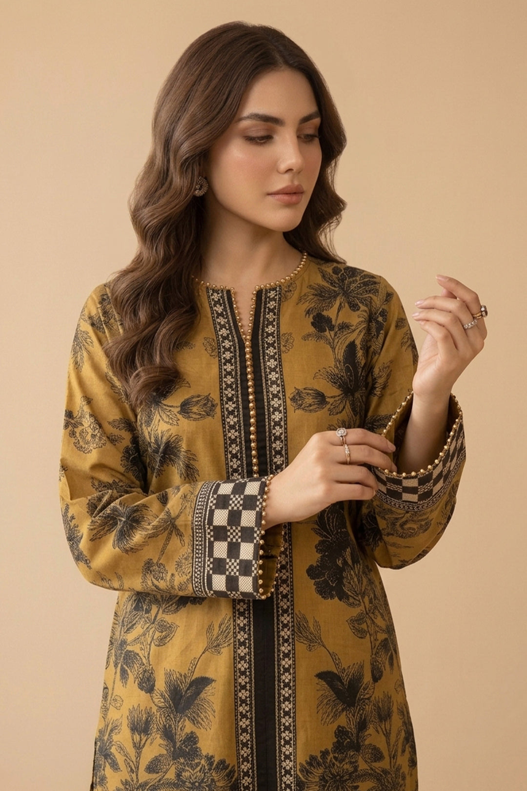 Satin Sheen 2 Piece Unstitched Printed Cambric Co-Ord Set