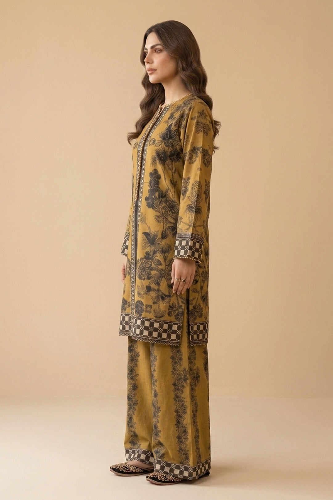 Satin Sheen 2 Piece Unstitched Printed Cambric Co-Ord Set