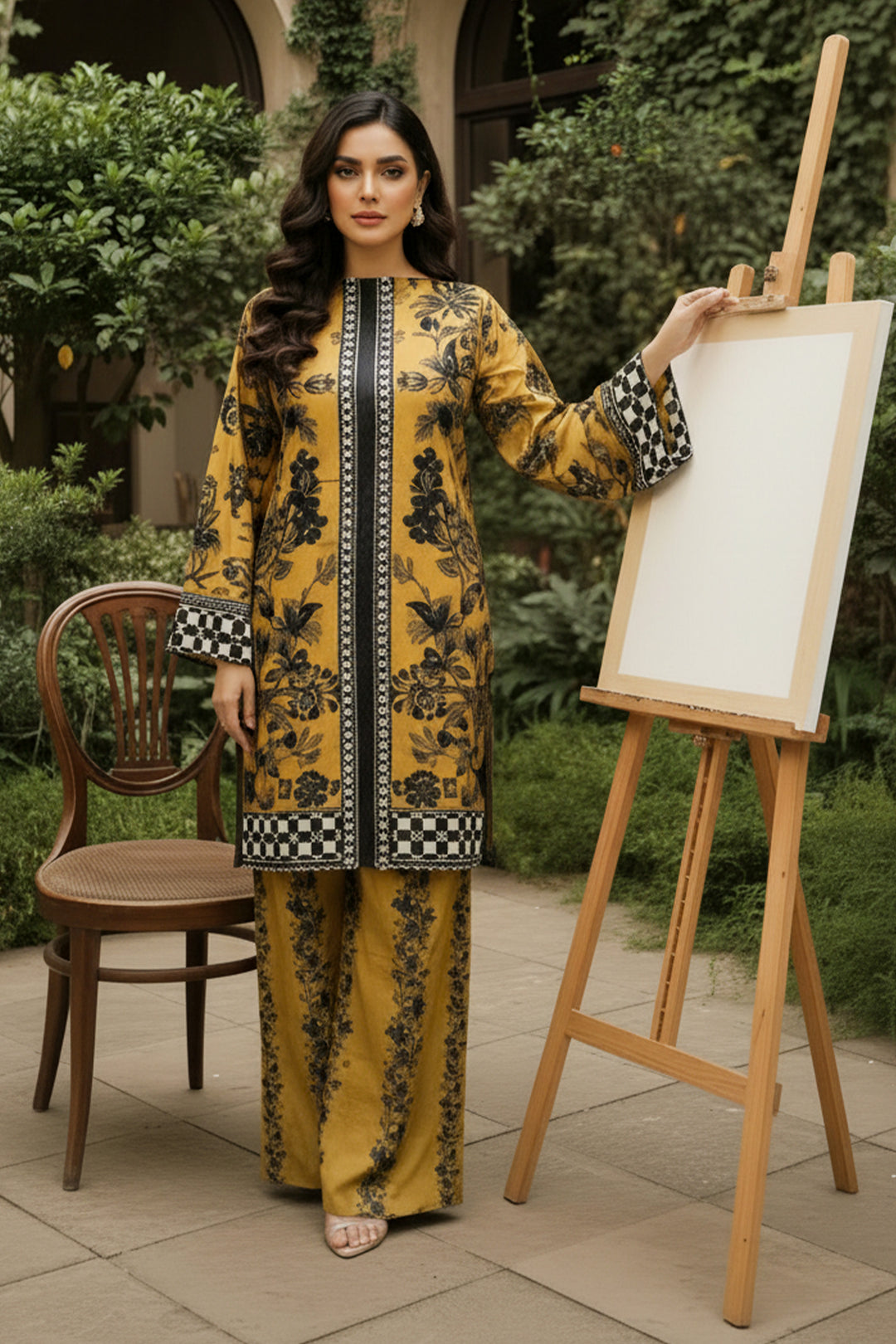 Satin Sheen 2 Pc Unstitched Printed Cambric Co-Ord Set