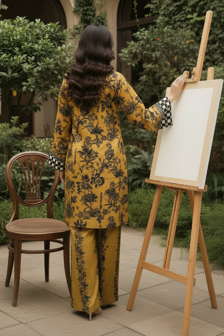 Satin Sheen 2 Pc Unstitched Printed Cambric Co-Ord Set