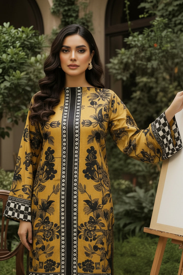 Satin Sheen 2 Pc Unstitched Printed Cambric Co-Ord Set