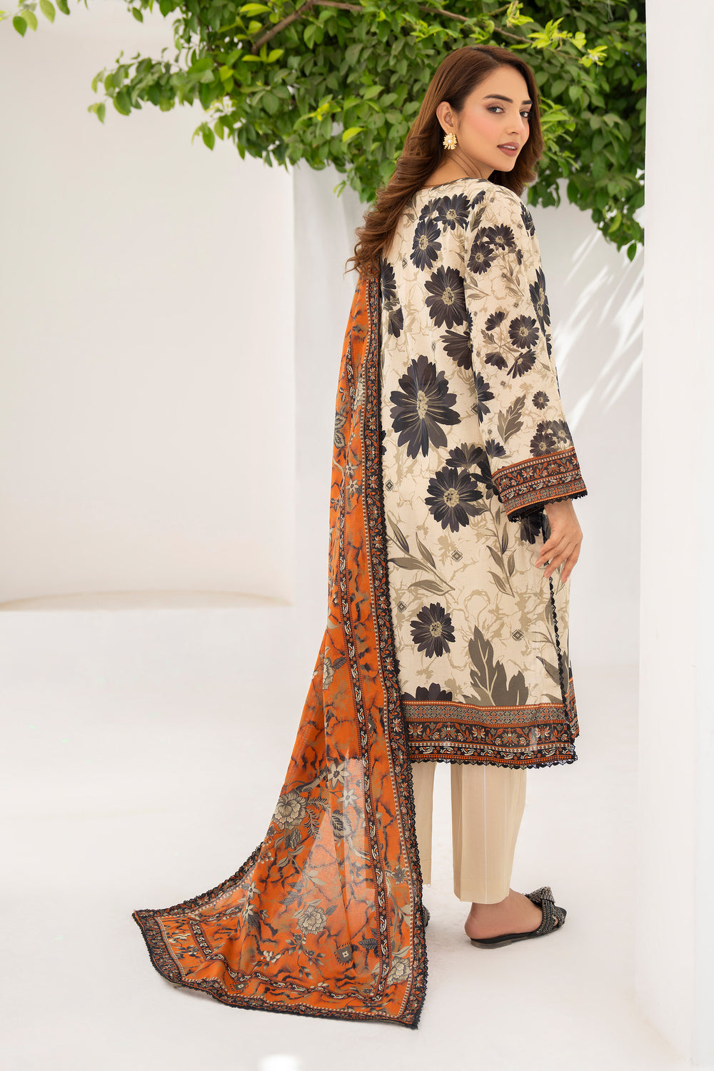 Skin 3 Piece Unstitched Premium Lawn - SU25V3-S9 - JACQUARD CLOTHING
