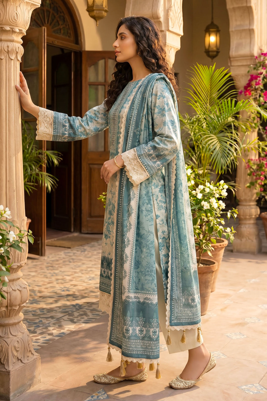 Skin 3 Piece Unstitched Premium Printed Lawn