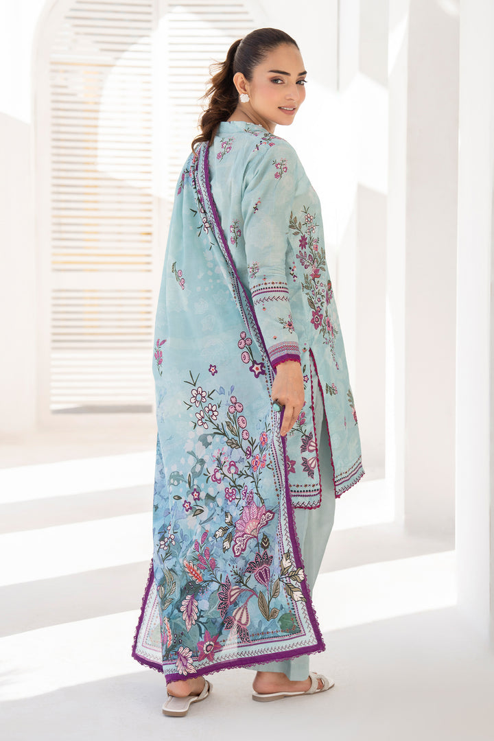 Teal 3 Piece Unstitched Premium Lawn - SU25V9-S6 - JACQUARD CLOTHING