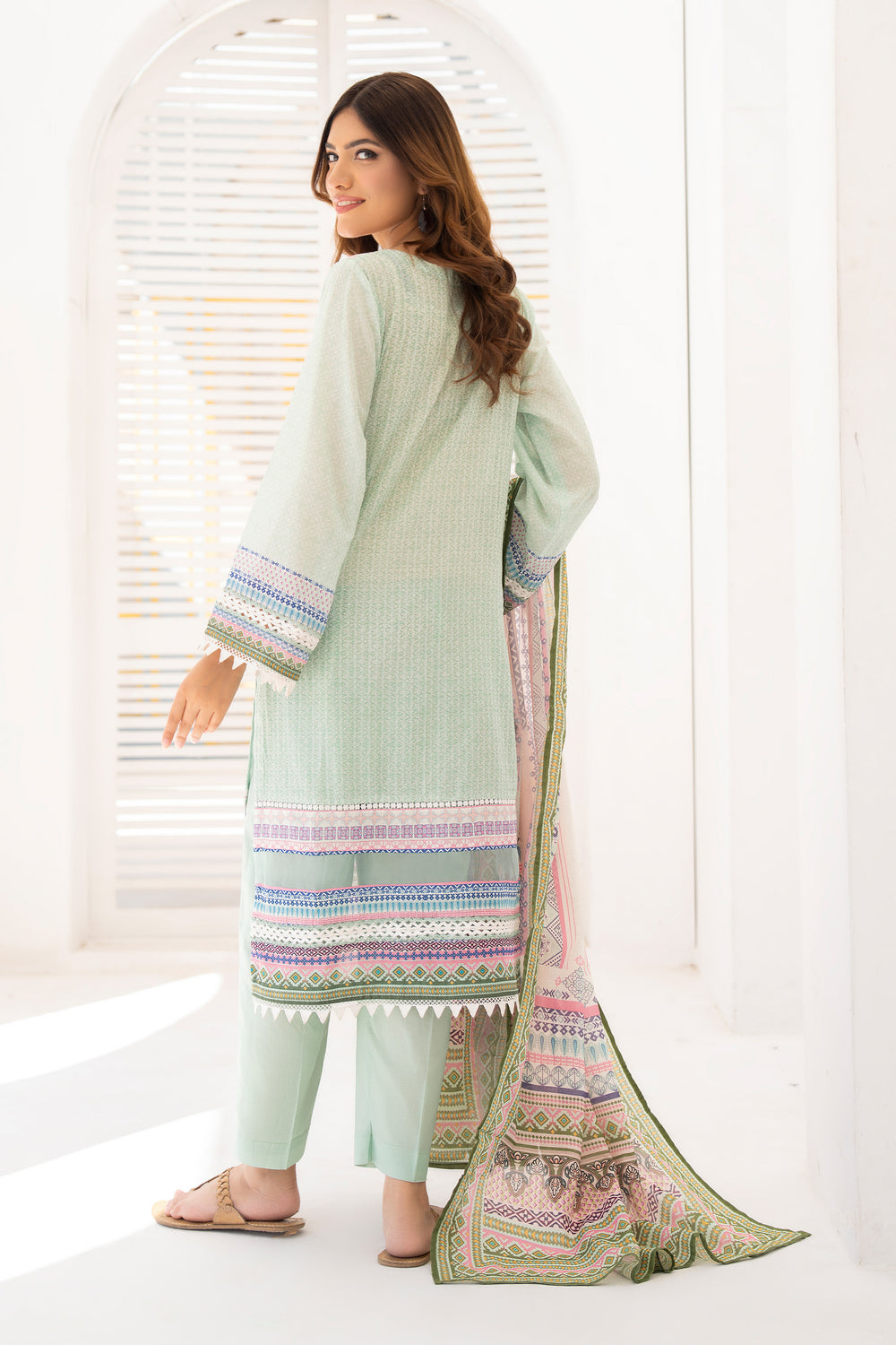 Teal 3 Piece Unstitched Premium Lawn - SU25V5-S11 - JACQUARD CLOTHING