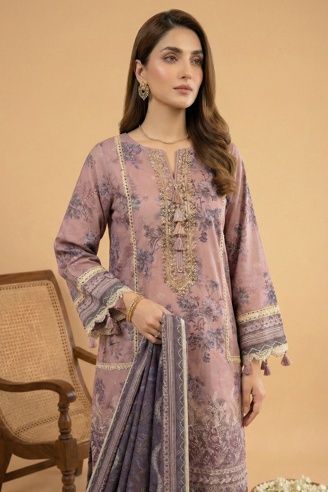 Turkish 3 Piece Unstitched Premium Printed Lawn Suit By Jacquard Clothing Summer Collection 2026