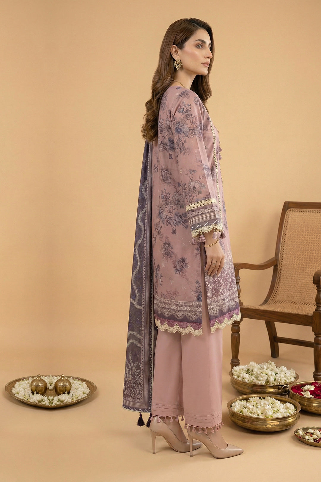 Turkish 3 Piece Unstitched Premium Printed Lawn Suit By Jacquard Clothing Summer Collection 2026