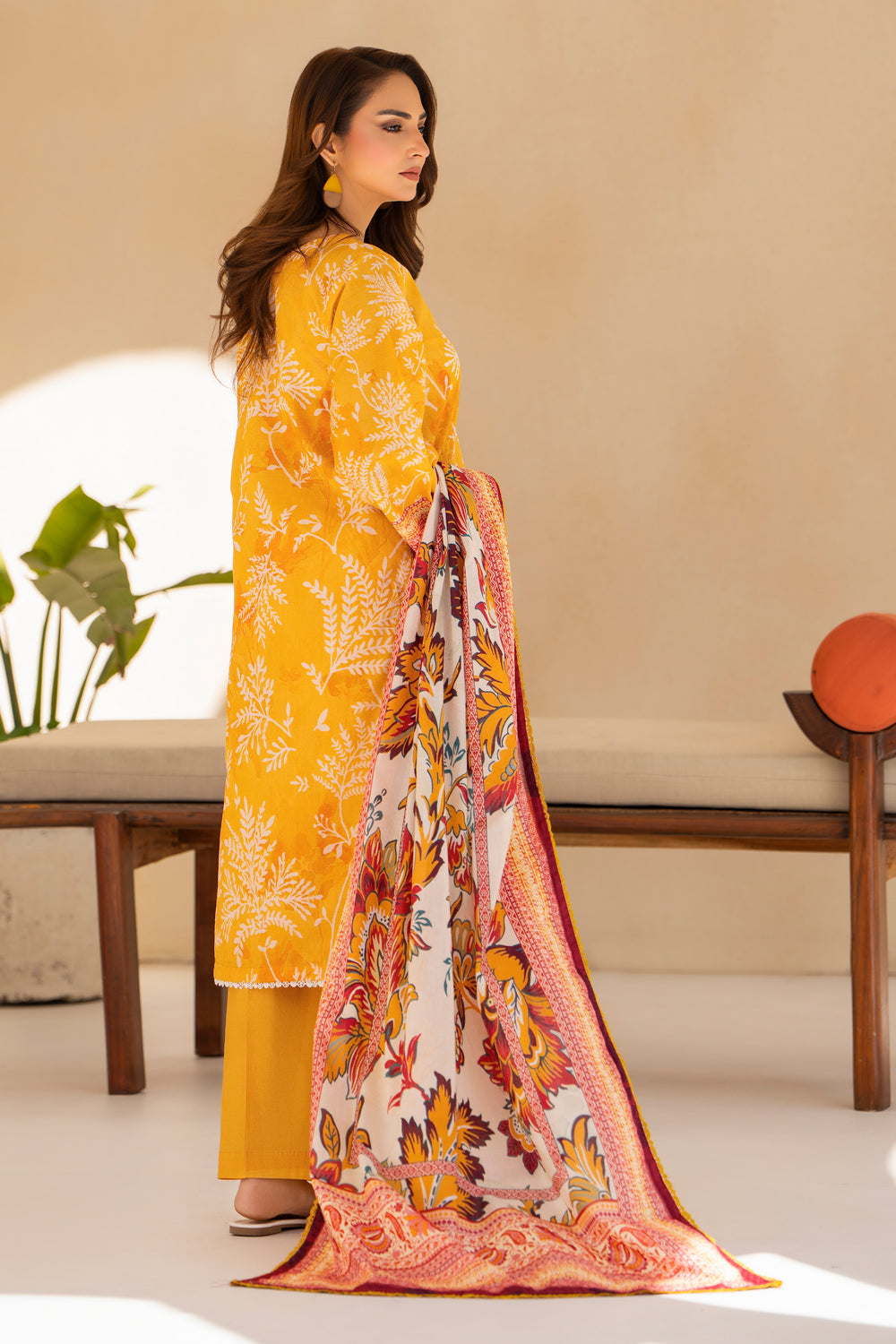 Turmeric 3 Piece Unstitched Premium Lawn - SU25V3-S5 - JACQUARD CLOTHING