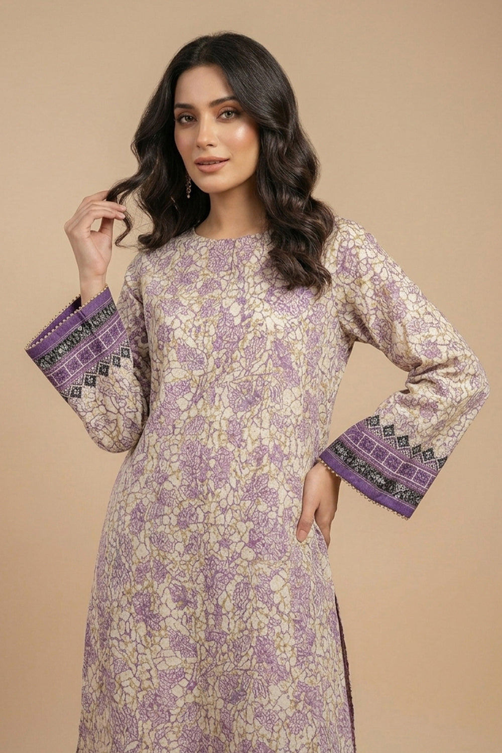 Twilight Lavender 2 Piece Unstitched Printed Cambric Co-Ord Set