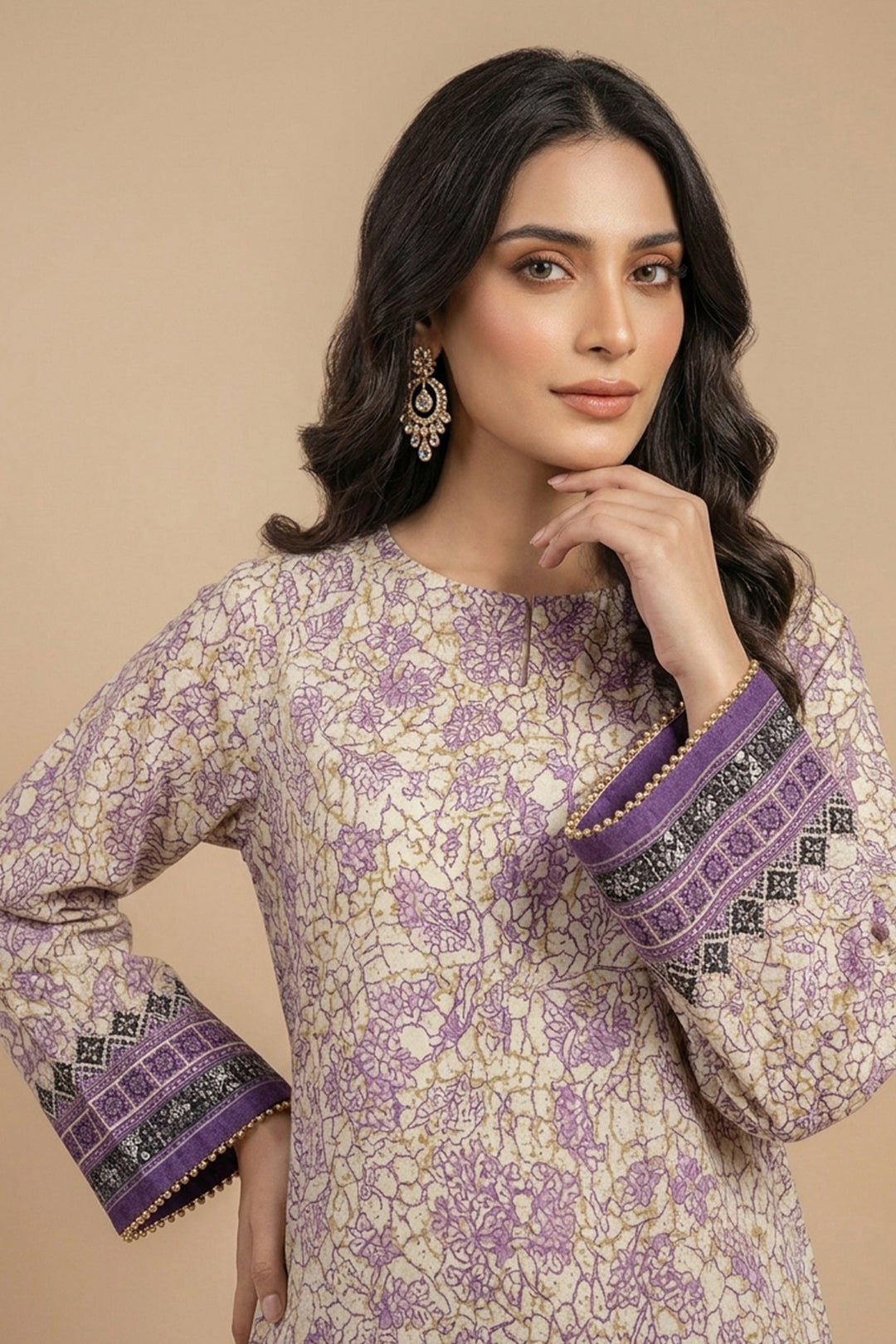 Twilight Lavender 2 Piece Unstitched Printed Cambric Co-Ord Set