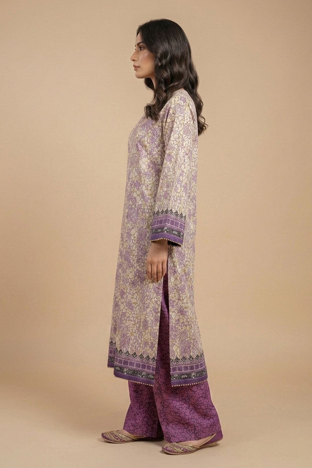 Twilight Lavender 2 Piece Unstitched Printed Cambric Co-Ord Set