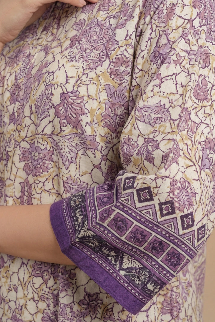 Twilight Lavender 2 Pc Unstitched Printed Cambric Co-Ord Set