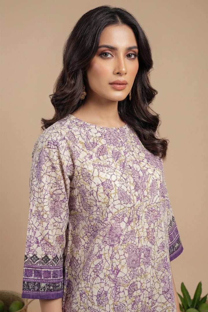 Twilight Lavender 2 Pc Unstitched Printed Cambric Co-Ord Set