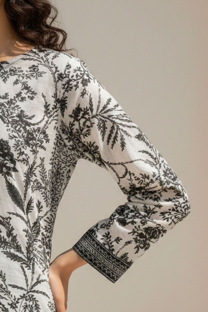 Unstitched Premium Black and White Printed Co-Ord Set Suit By Jacquard Clothing Summer 2026 Collection