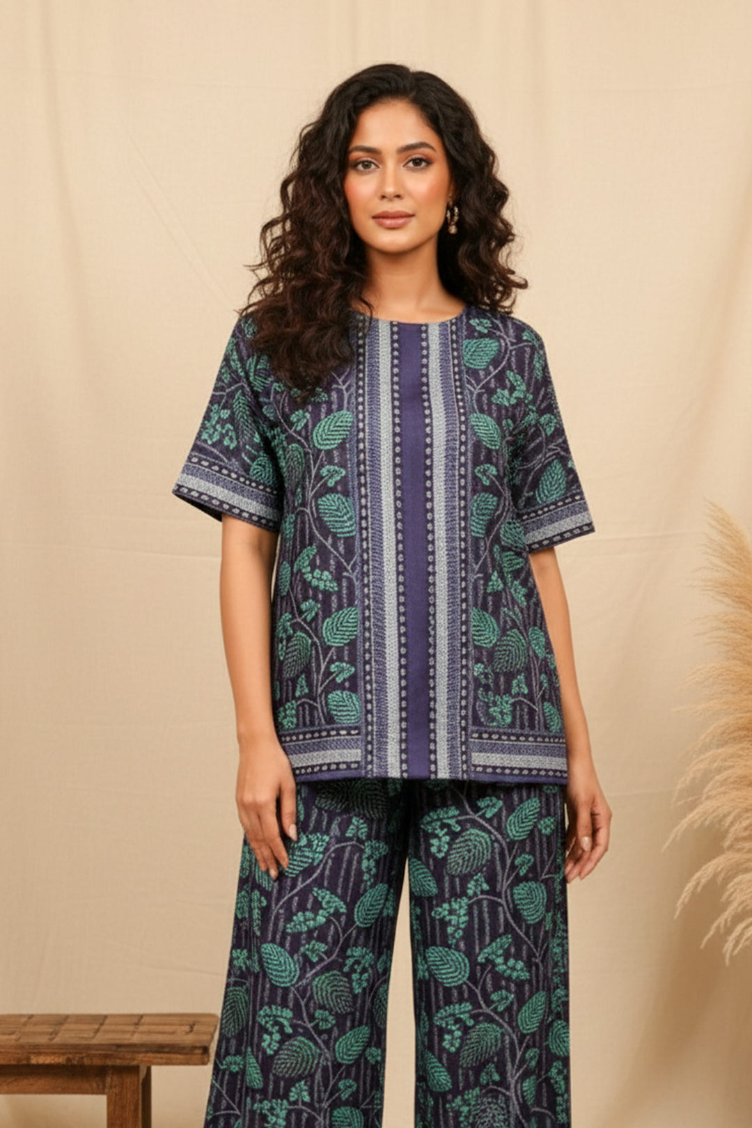 Unstitched Premium Cadet Blue Printed Co-Ord Set By Jacquard Clothing Summer 2026