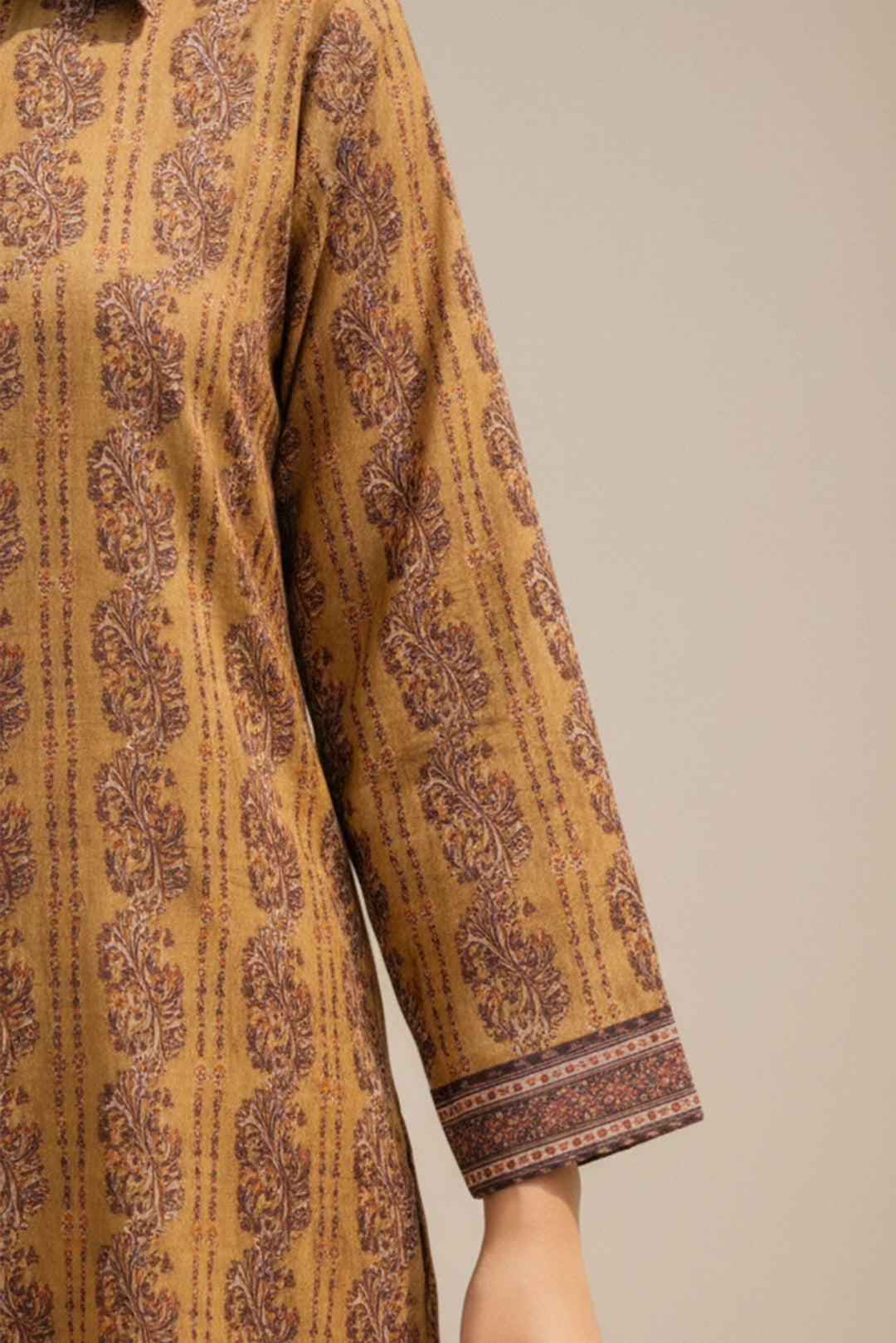 Unstitched Premium Dark Brown Printed Co-Ord Set Suit By Jacquard Clothing Summer 2026 Collection