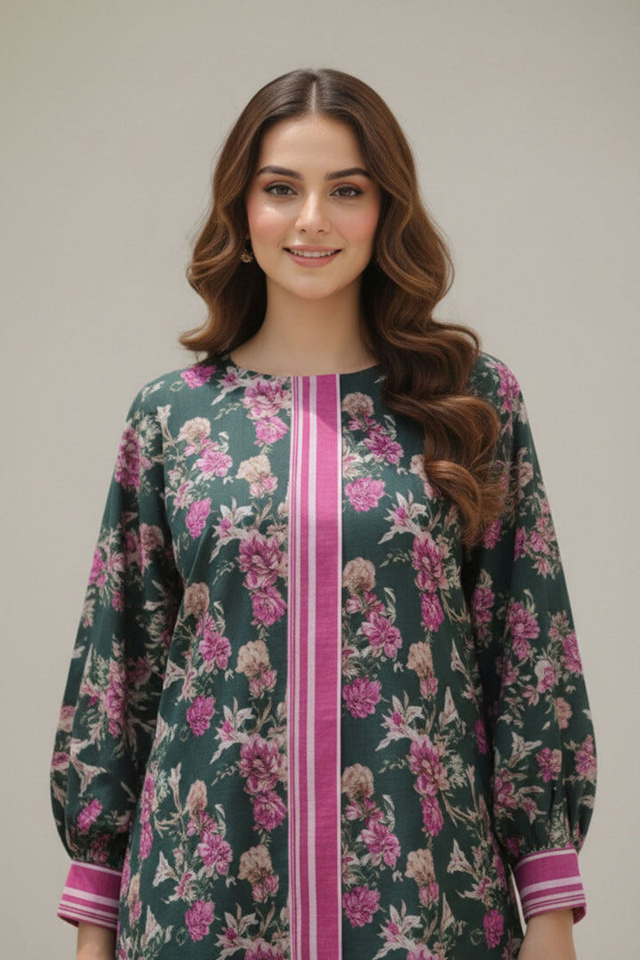 Unstitched Premium Dark Slate Gray Printed Co-Ord Set Suit