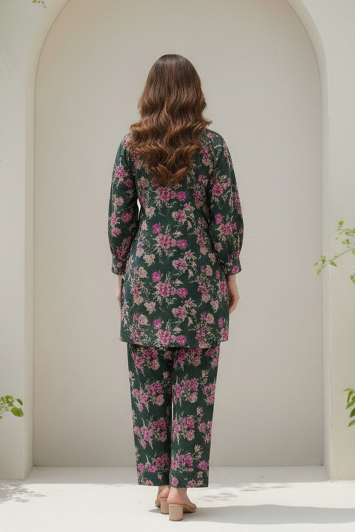 Unstitched Premium Dark Slate Gray Printed Co-Ord Set Suit