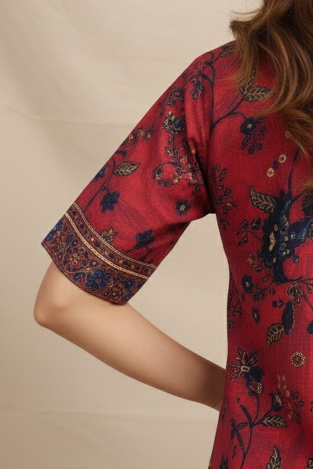 Unstitched Premium Deep Carmine Printed Co-Ord Set By Jacquard Clothing Summer 2026