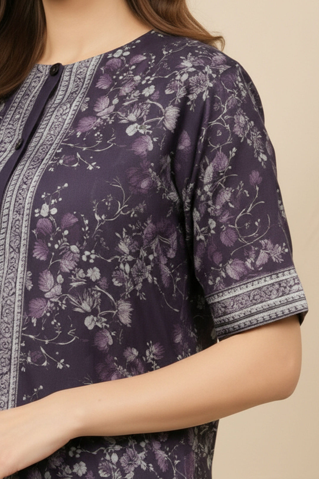 Unstitched Premium Grape Purple Printed Co-Ord Set By Jacquard Clothing Summer 2026