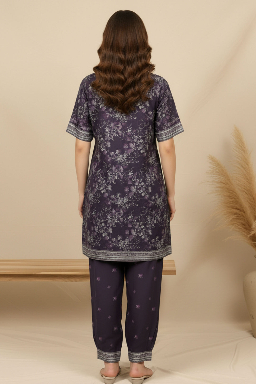 Unstitched Premium Grape Purple Printed Co-Ord Set By Jacquard Clothing Summer 2026