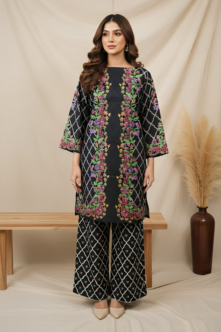 Unstitched Premium Grey And Black Printed Co-Ord Set By Jacquard Clothing Summer 2026