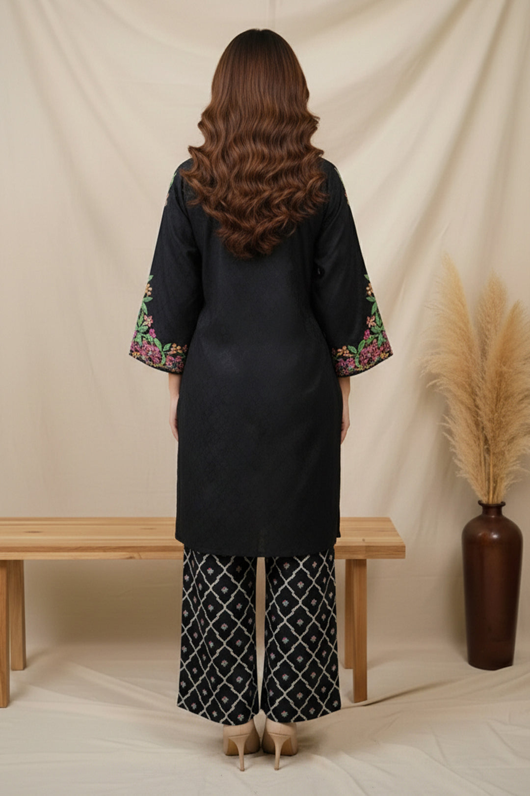 Unstitched Premium Grey And Black Printed Co-Ord Set By Jacquard Clothing Summer 2026