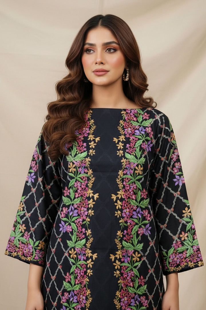 Unstitched Premium Grey And Black Printed Co-Ord Set By Jacquard Clothing Summer 2026