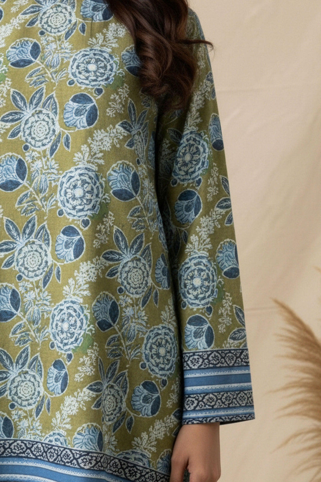 Unstitched Premium Laurel Green Printed Co-Ord Set By Jacquard Clothing Summer 2026