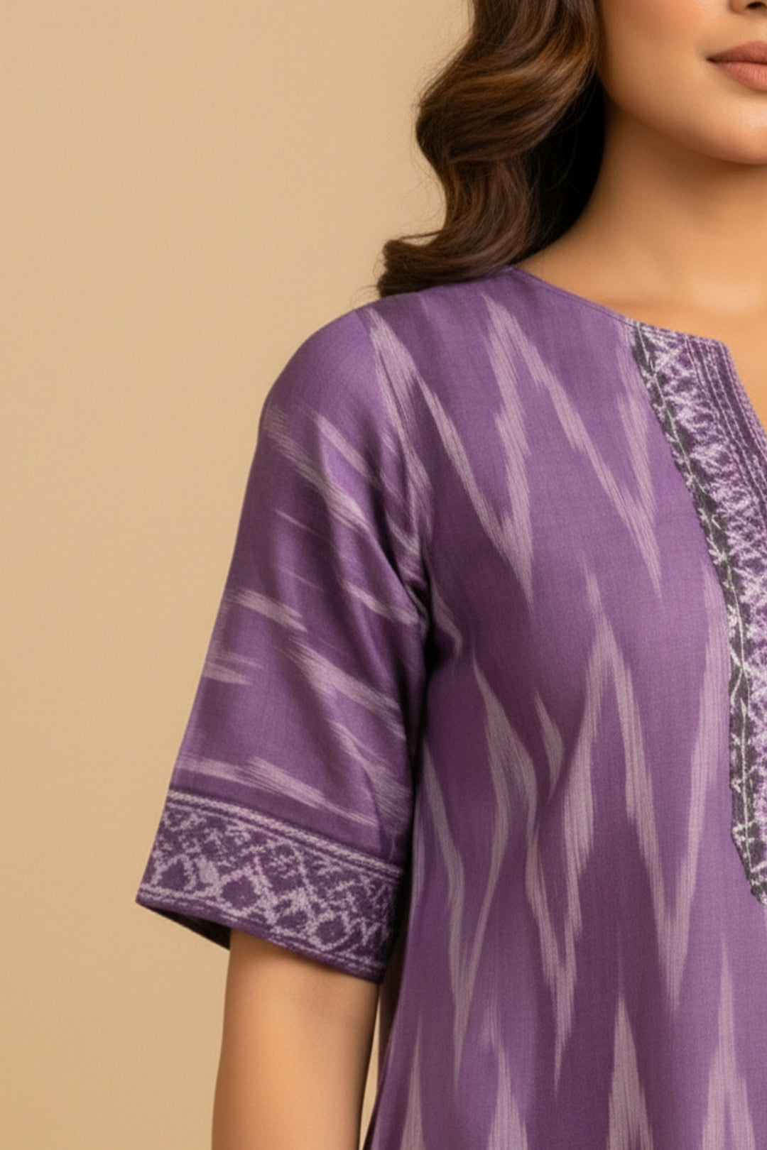 Unstitched Premium Lavender Purple Printed Co-Ord Set By Jacquard Clothing Summer 2026 Collection