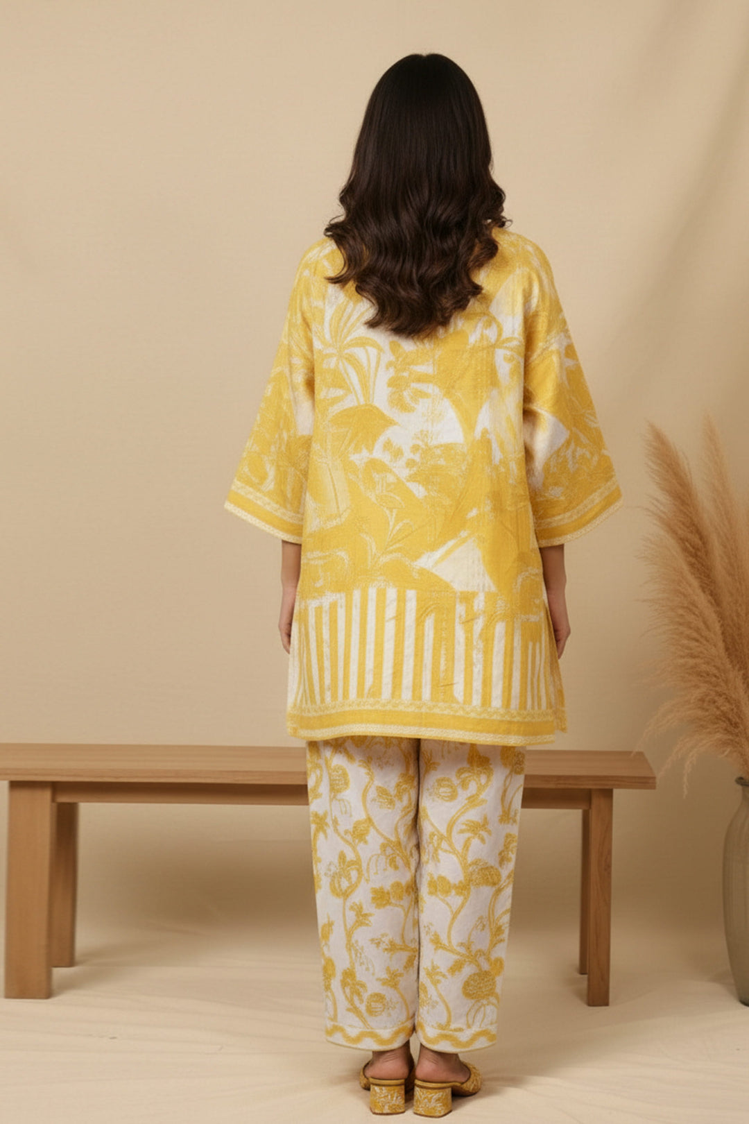Unstitched Premium Naples Yellow Printed Co-Ord Set By Jacquard Clothing Summer 2026