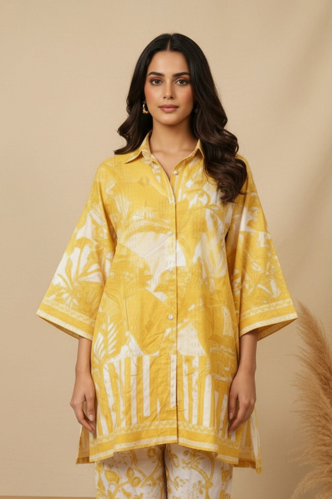 Unstitched Premium Naples Yellow Printed Co-Ord Set By Jacquard Clothing Summer 2026