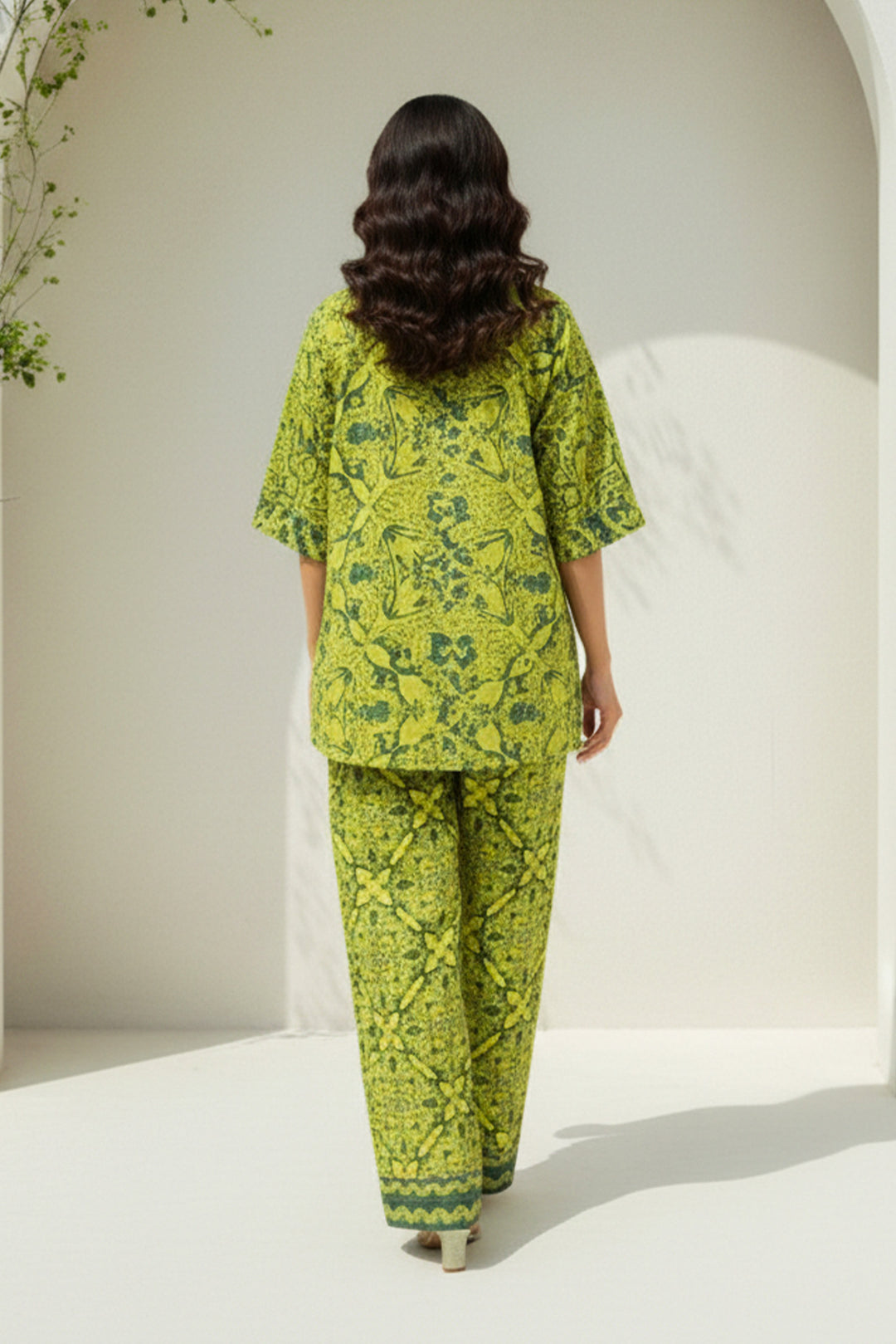 Unstitched Premium Olive Green Printed Co-Ord Set Suit By Jacquard Clothing Summer 2026 Collection