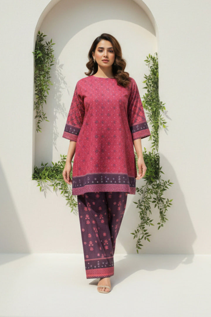 Unstitched Premium Pale Carmine Printed Co-Ord Set Suit By Jacquard Clothing Summer 2026 Collection