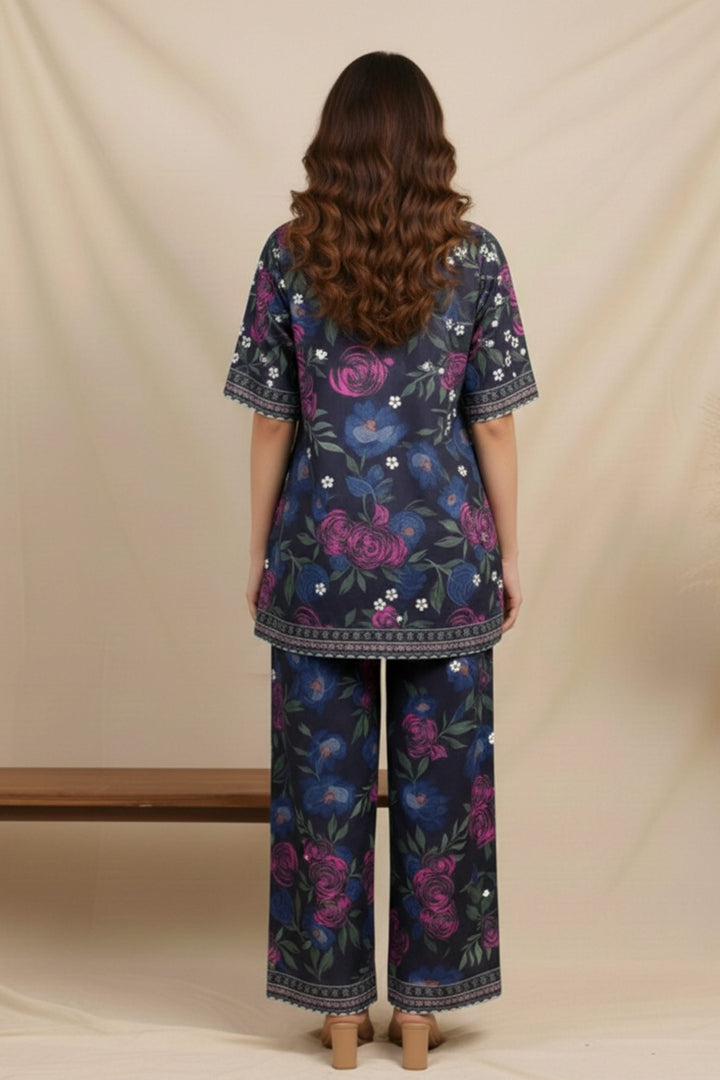 Unstitched Premium Purple Taupe Printed Co-Ord Set By Jacquard Clothing Summer 2026