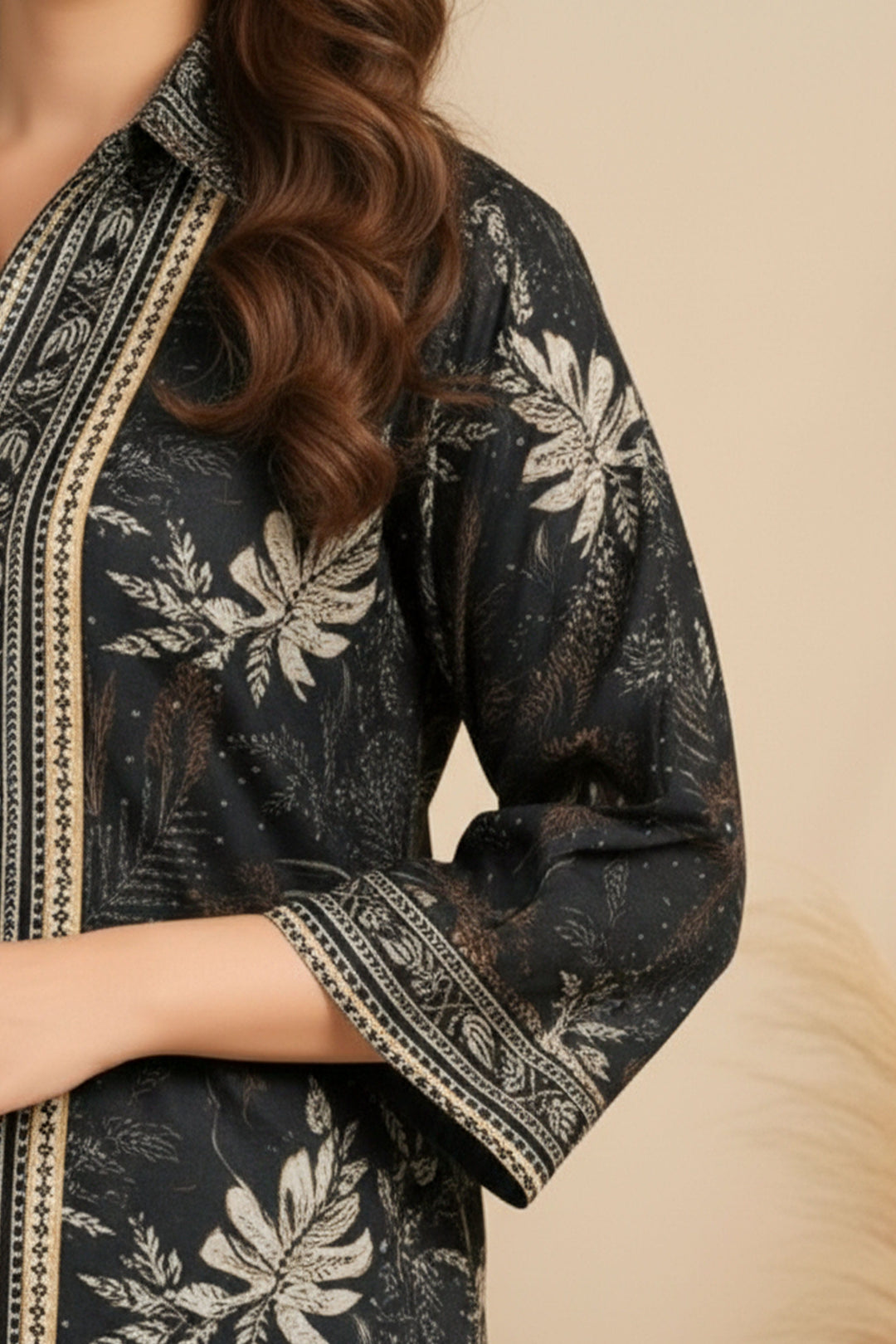 Unstitched Premium Smoky Black Printed Co-Ord Set By Jacquard Clothing Summer 2026