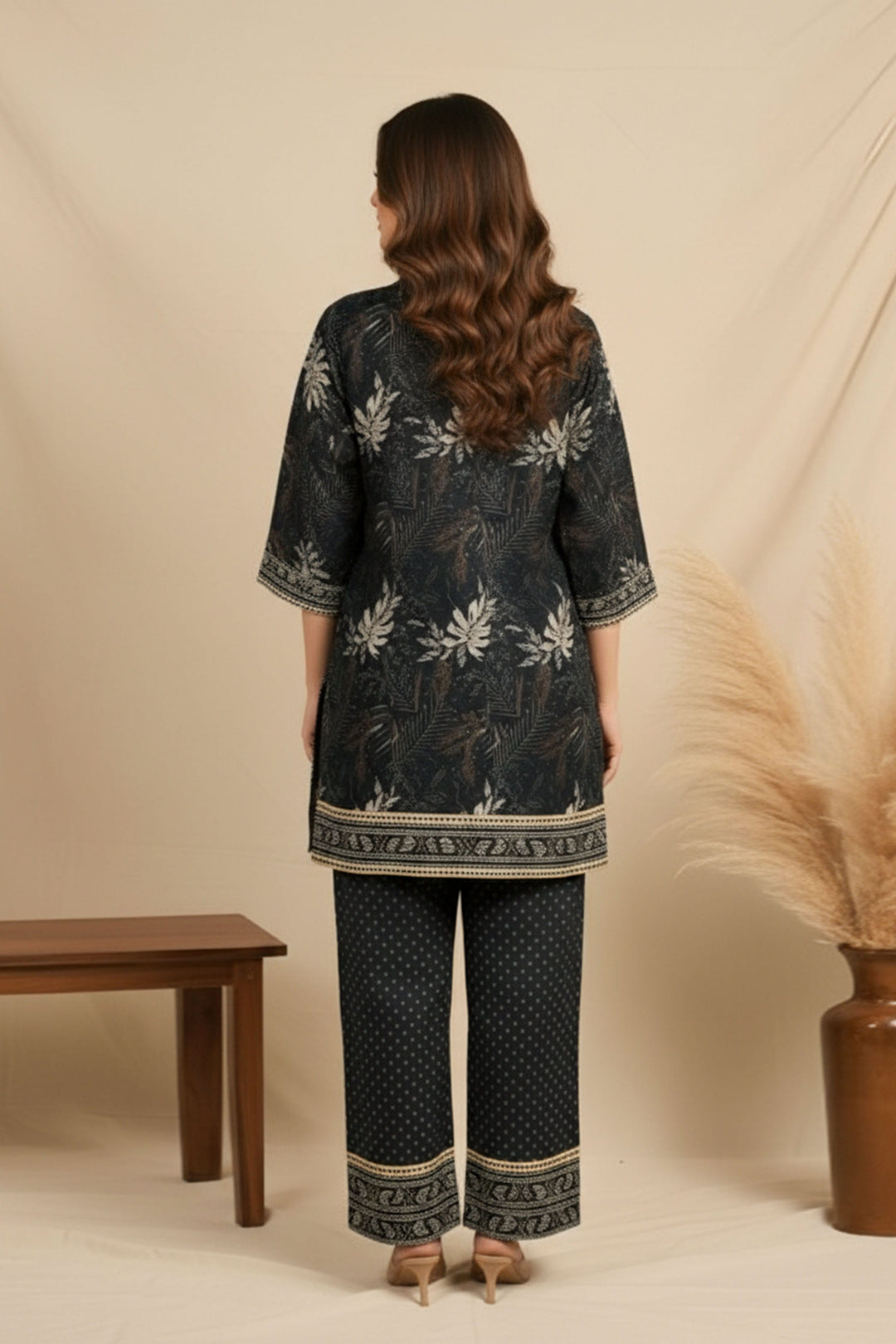 Unstitched Premium Smoky Black Printed Co-Ord Set By Jacquard Clothing Summer 2026