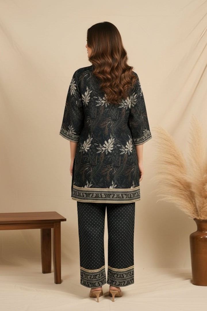 Unstitched Premium Smoky Black Printed Co-Ord Set By Jacquard Clothing Summer 2026