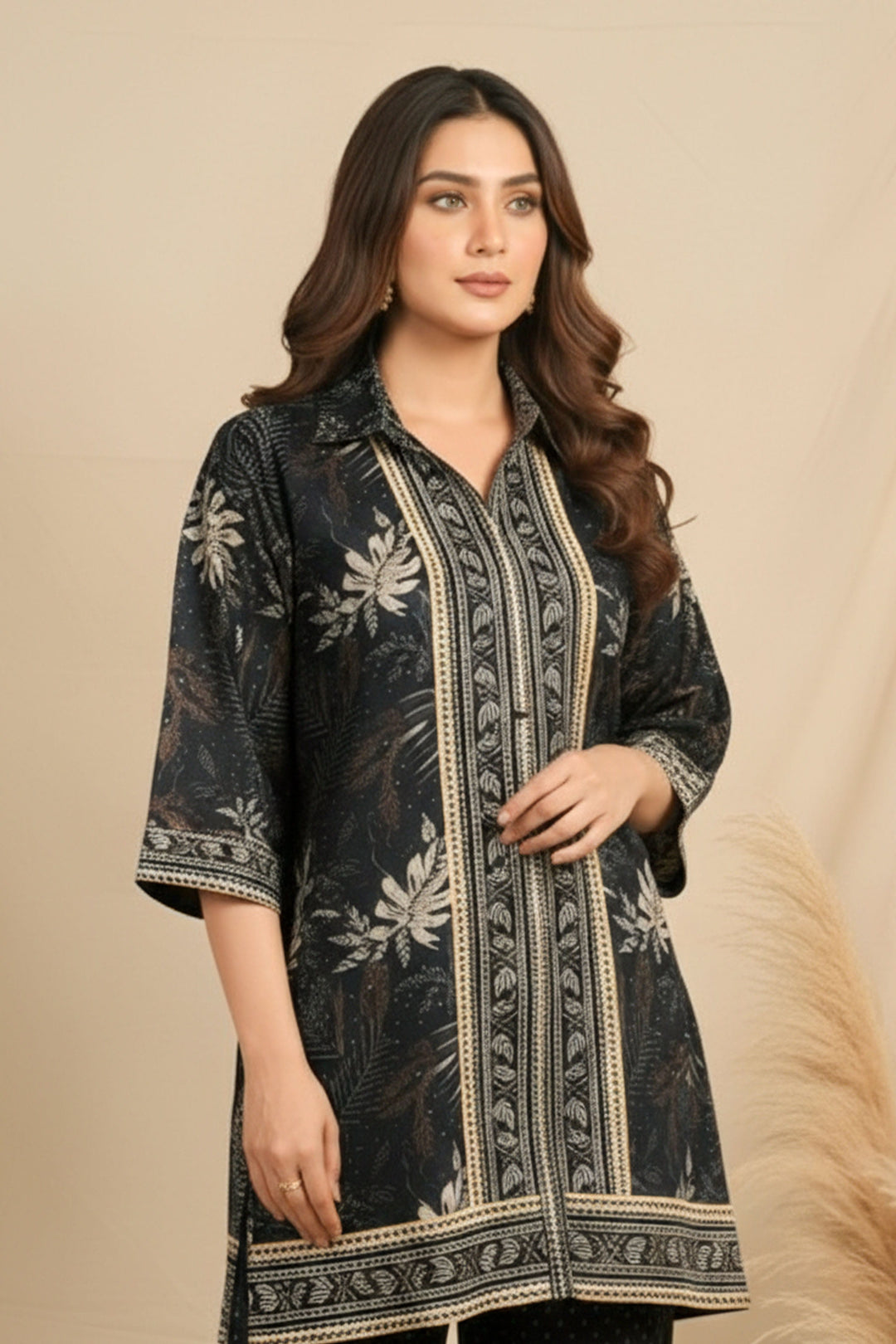 Unstitched Premium Smoky Black Printed Co-Ord Set By Jacquard Clothing Summer 2026