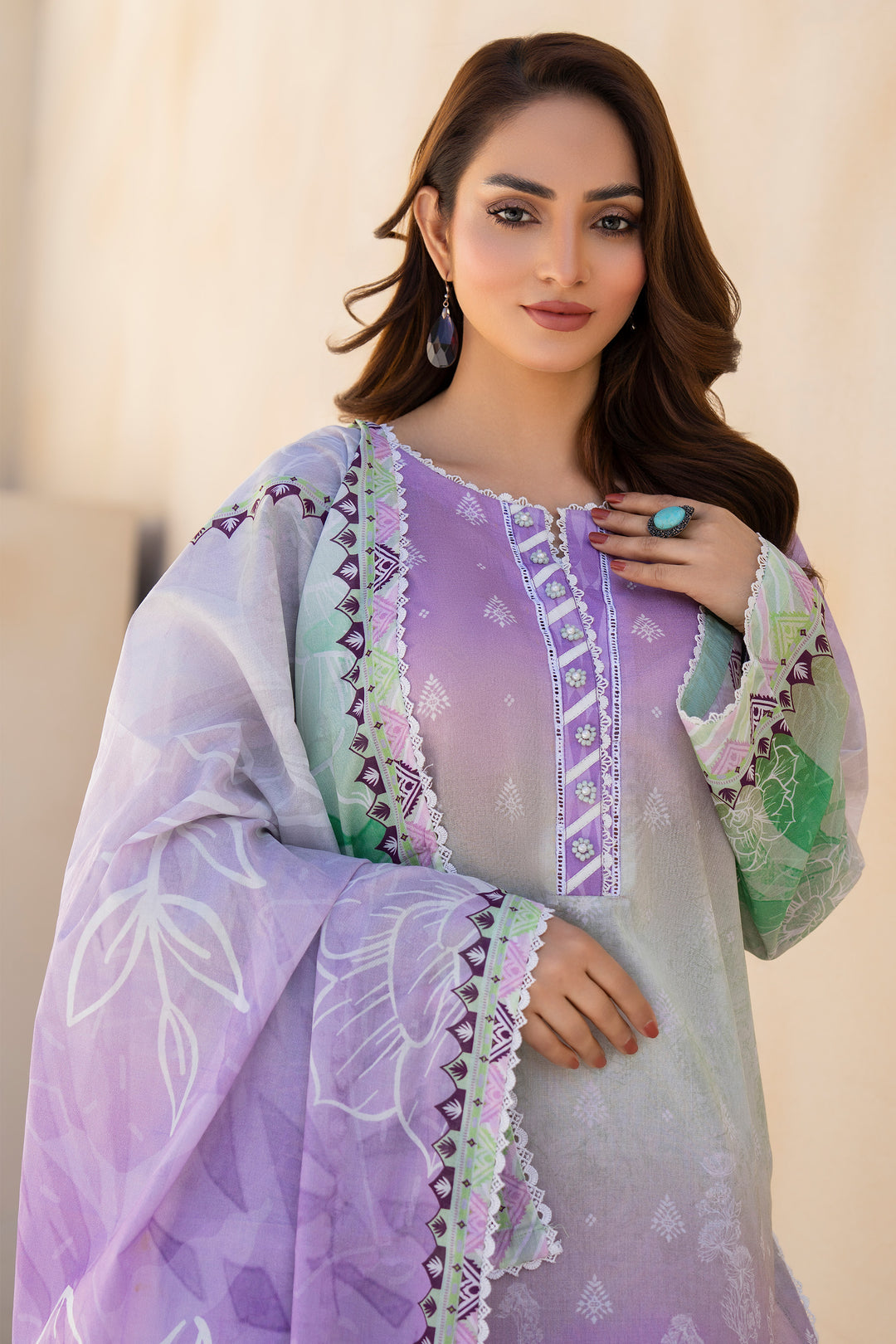 Wisteria 3 Piece Unstitched Premium Lawn - SU25V4-S3 - JACQUARD CLOTHING