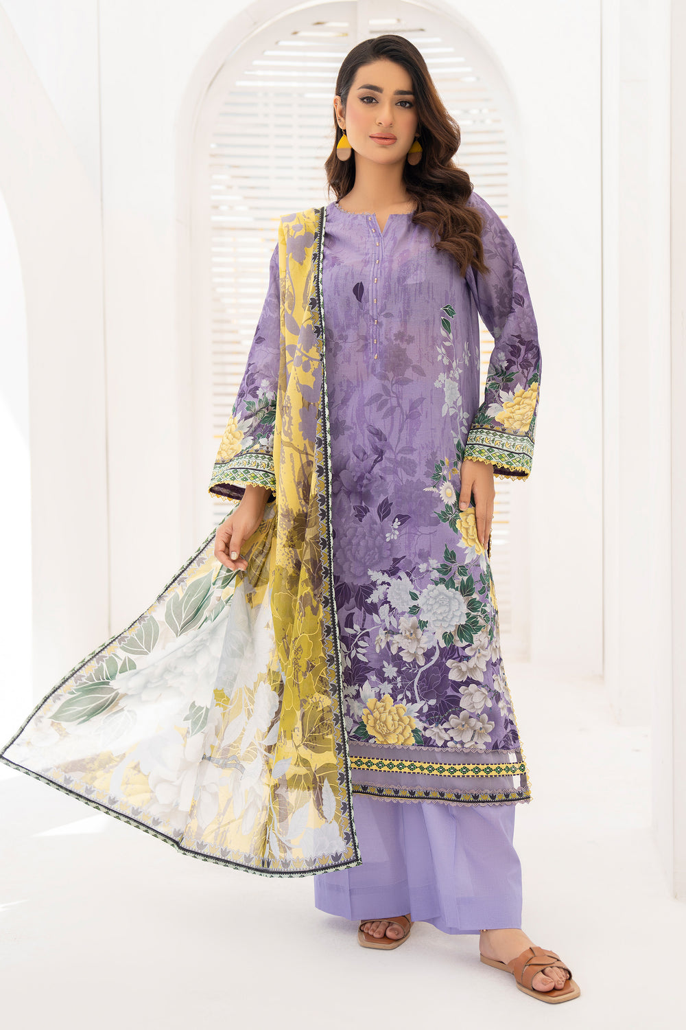 Wisteria 3 Piece Unstitched Premium Lawn - SU25V7-S3 - JACQUARD CLOTHING