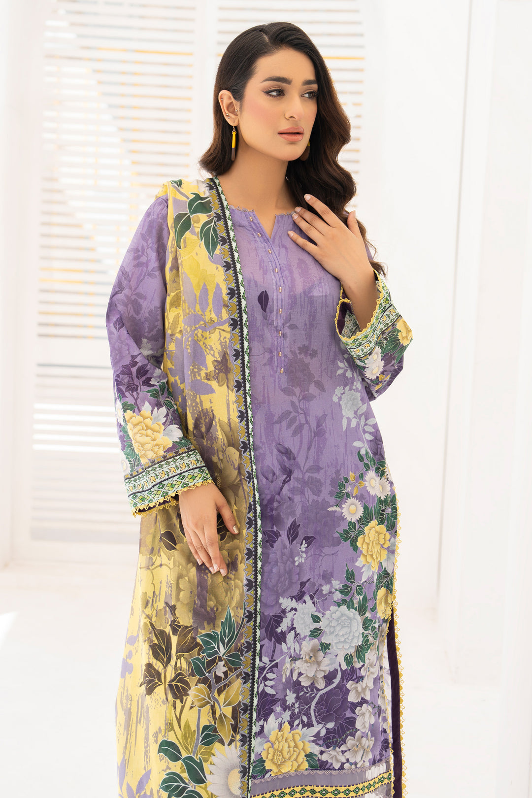 Wisteria 3 Piece Unstitched Premium Lawn - SU25V7-S3 - JACQUARD CLOTHING