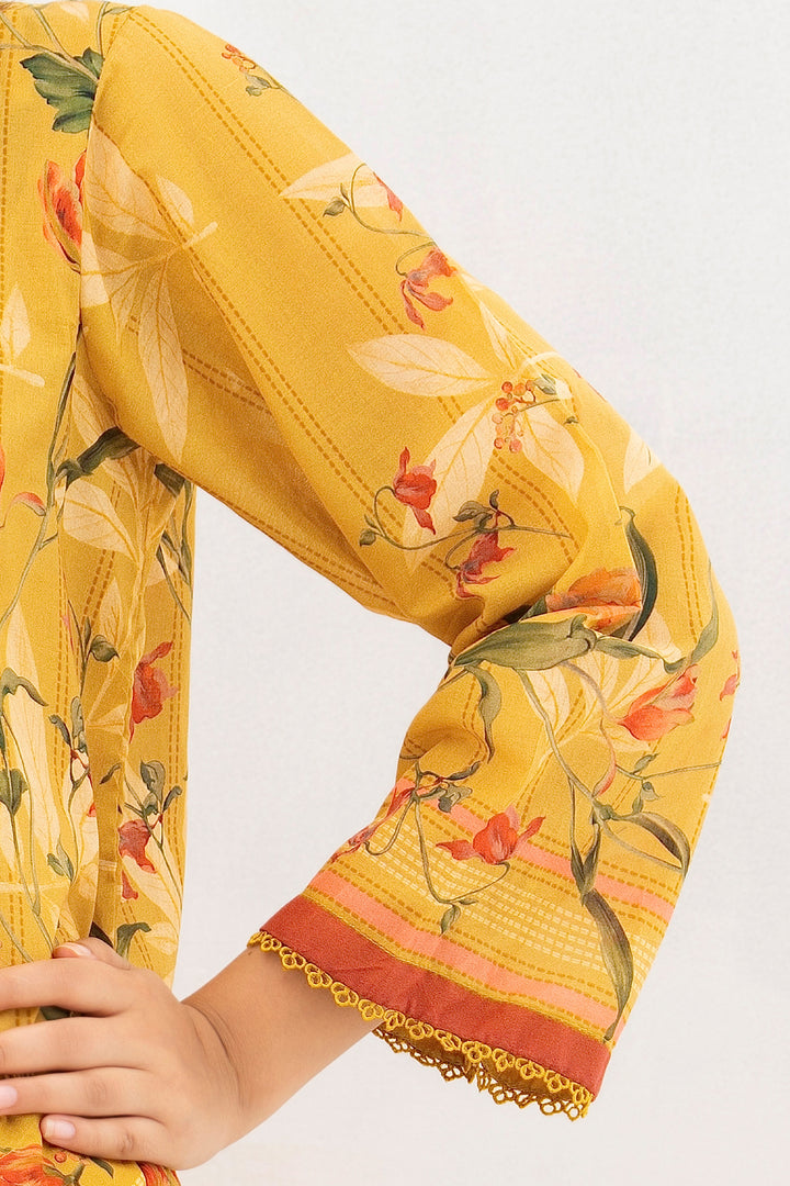 Yellow 3 Piece Unstitched Premium Lawn - SU25V9-S8 - JACQUARD CLOTHING