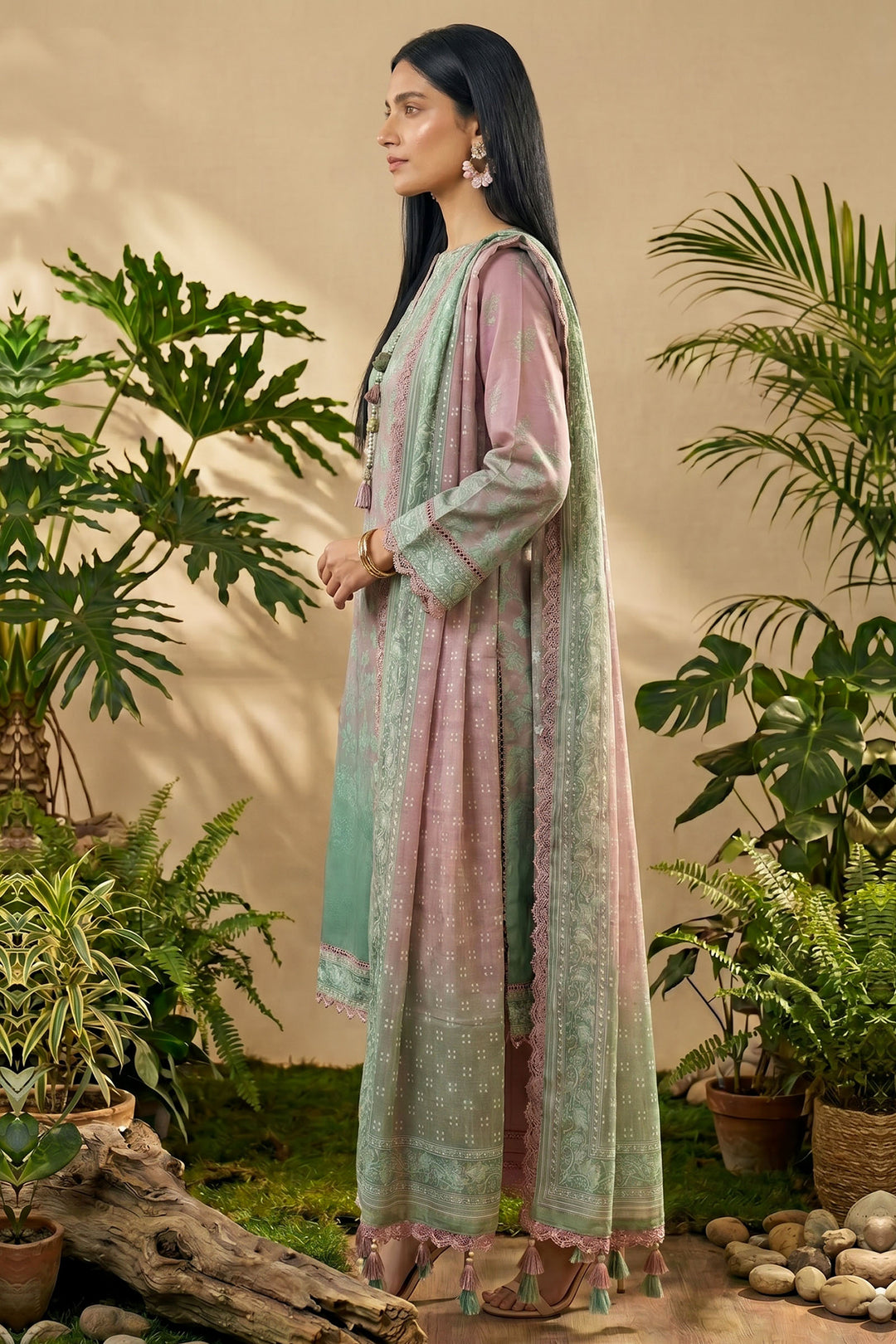 gradient 3 Piece Unstitched Premium Printed Lawn Suit By Jacquard Clothing Summer 2026 Hania Manahil Collection