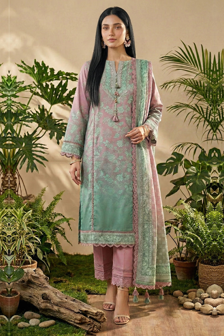 gradient 3 Piece Unstitched Premium Printed Lawn Suit By Jacquard Clothing Summer 2026 Hania Manahil Collection