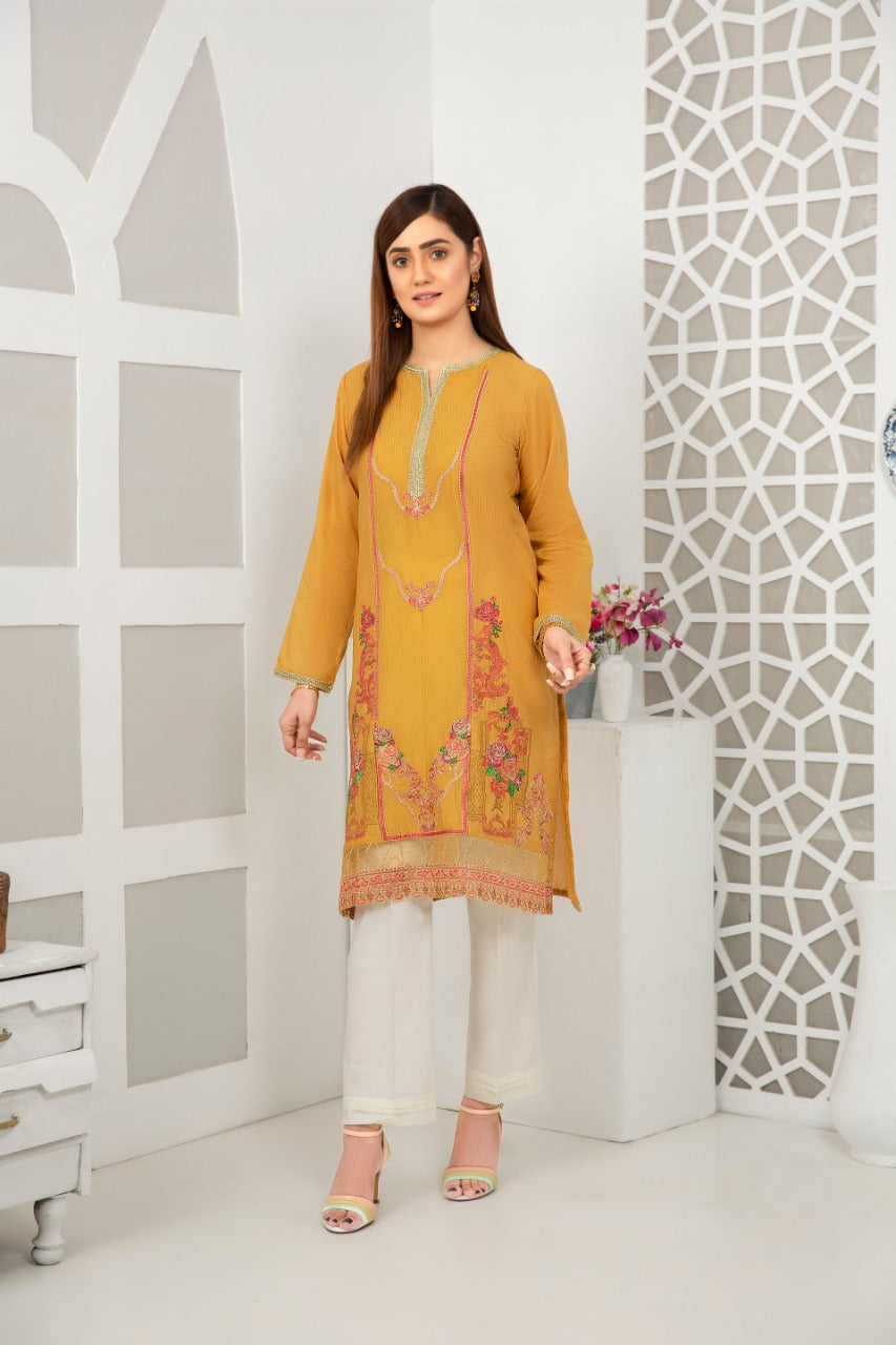 MASOORI LAWN / FLORAL OCHRE - Jacquard