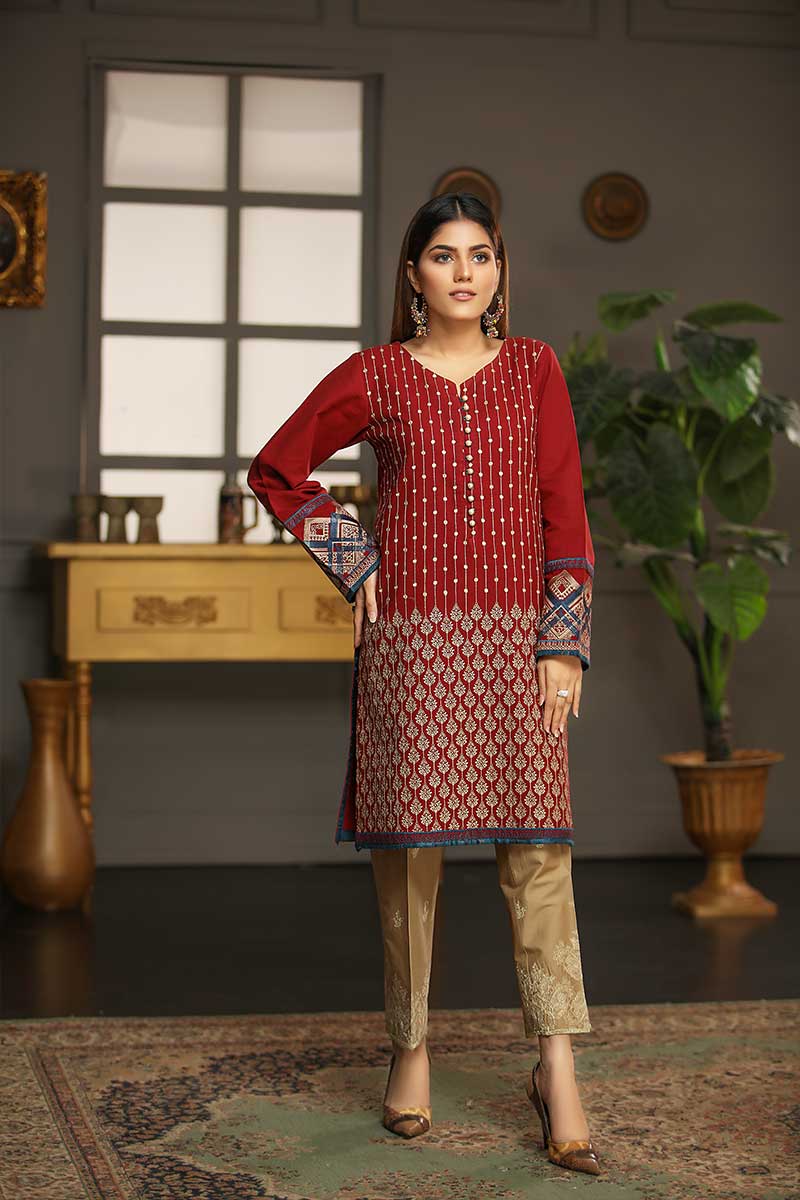 FANTASY MAROON - Jacquard.pk