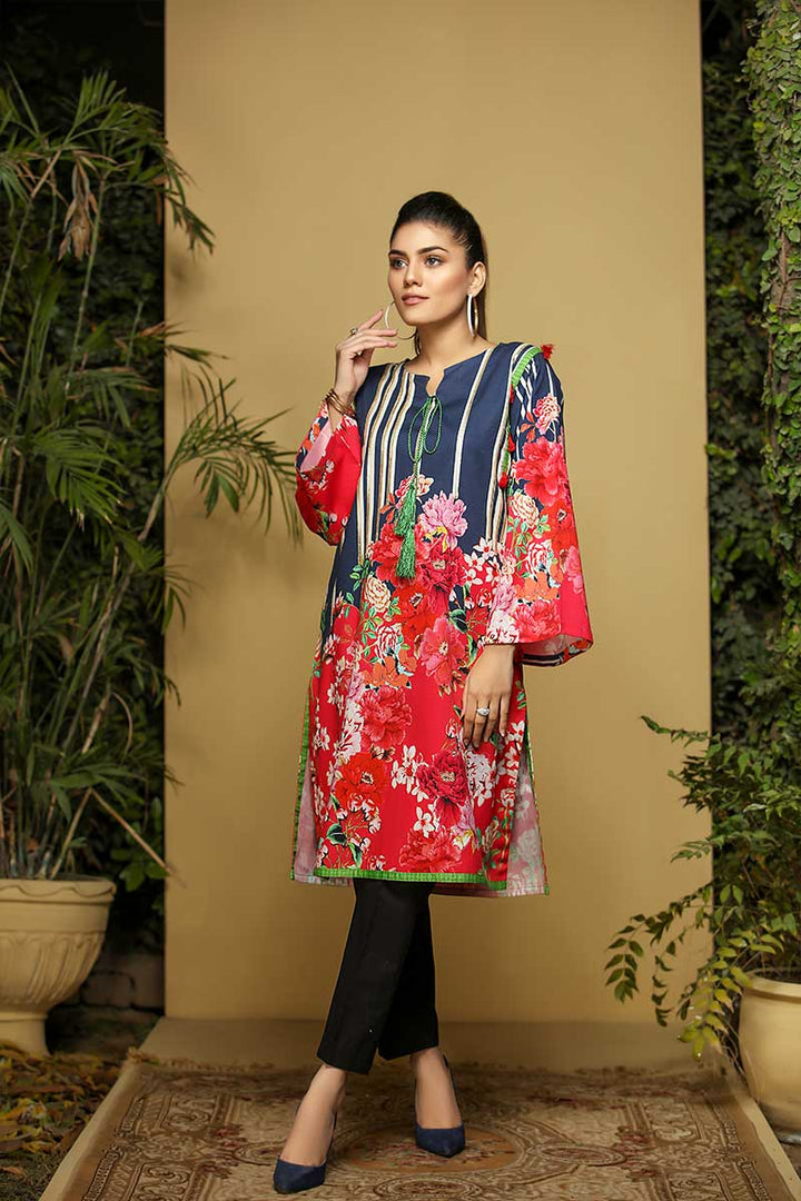 NAVY FLORAL FUSION - Jacquard.pk