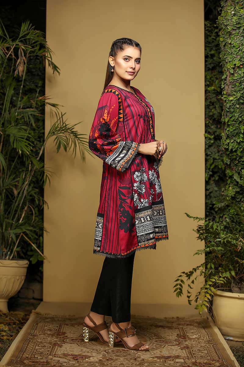 FLORAL BURGUNDY - Jacquard.pk