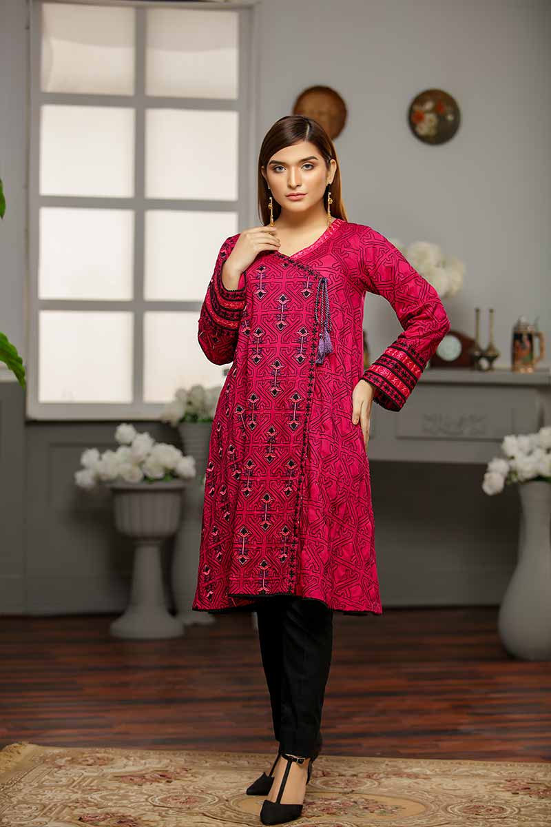 LAWN SHIRT / MAGENTA ISLAND - Jacquard.pk